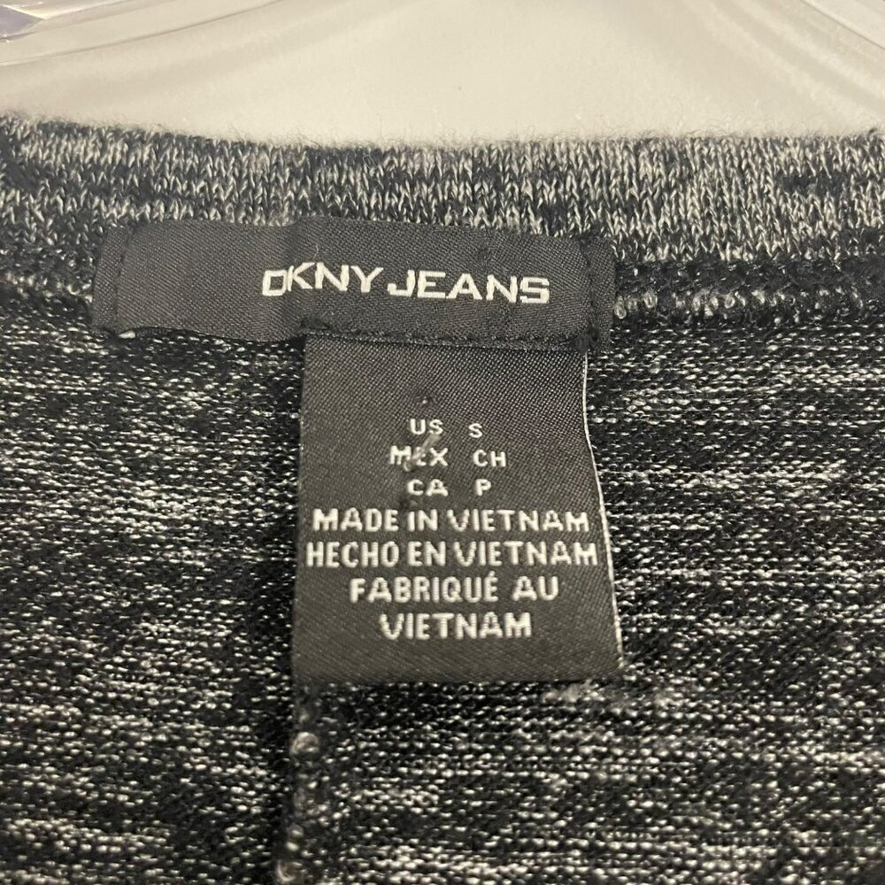 DKNY Jeans Womens V-Neck Sweater Black/Gray Space Dye Size Small - Picture 8 of 9